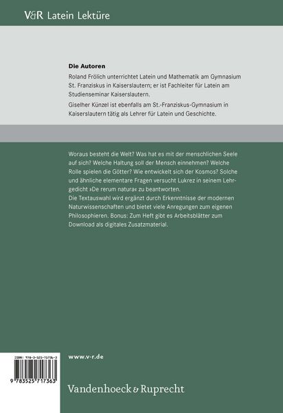 Produktbild: Lukrez, De rerum natura