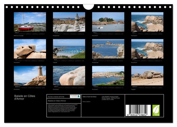Produktbild: Balade en C&ocirc;tes d'Armor (Calendrier mural 2026 DIN A4 vertical), CALVENDO calendrier mensuel