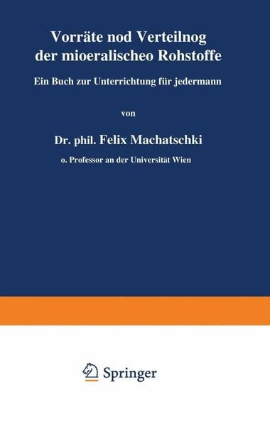 Produktbild: Vorr&auml;te und Verteilung der mineralischen Rohstoffe