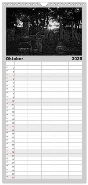 Produktbild: Familienplaner 2026 - Gothic Fantasy mit 5 Spalten (Wandkalender, 21 x 45 cm) CALVENDO