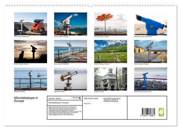 Produktbild: M&uuml;nzteleskope in Europa (hochwertiger Premium Wandkalender 2026 DIN A2 quer), Kunstdruck in Hochglanz