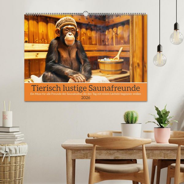 Produktbild: Tierisch lustige Saunafreunde (Wandkalender 2026 DIN A2 quer), CALVENDO Monatskalender