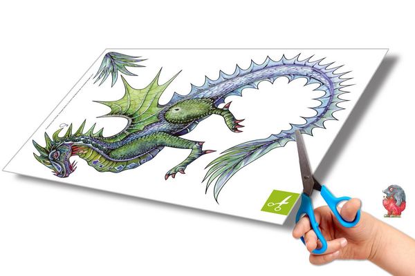 Produktbild: Drachen basteln Papier zum Aufh&auml;ngen Bastelbogen Ausschneidebogen