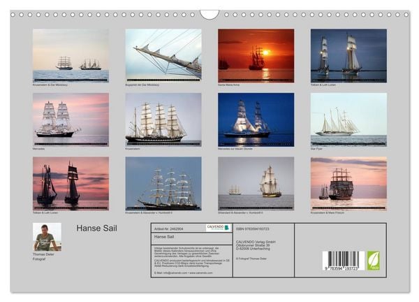 Produktbild: Hanse Sail (Wandkalender 2027 DIN A3 quer), CALVENDO Monatskalender