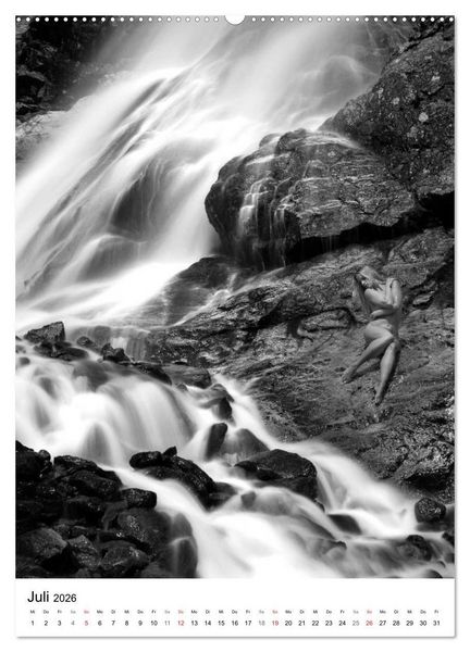 Produktbild: Akt am Wasserfall (hochwertiger Premium Wandkalender 2026 DIN A2 hoch), Kunstdruck in Hochglanz