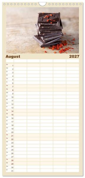Produktbild: Familienplaner 2027 - Kaffee & Schokolade mit 5 Spalten (Wandkalender, 21 x 45 cm) CALVENDO
