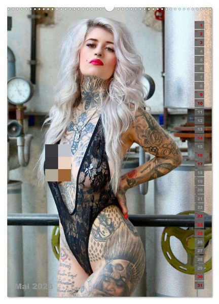 Produktbild: Beauty Tattoo Girls 2026 (Wandkalender 2026 DIN A2 hoch), CALVENDO Monatskalender