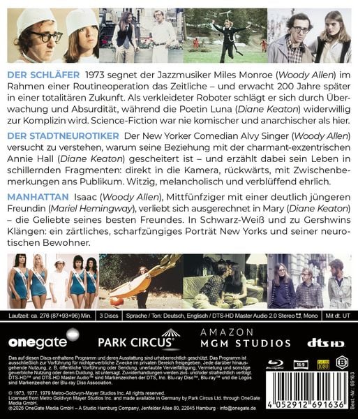 Produktbild: Woody Allen Triple Feature - Der Schl&auml;fer / Der Stadtneurotiker / Manhattan [3 BRs]