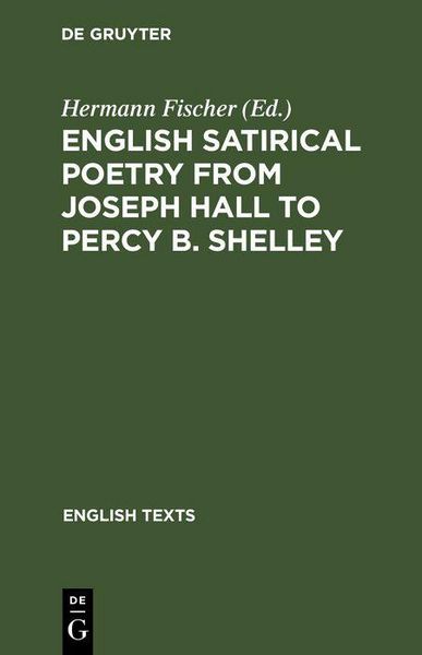 Produktbild: English satirical poetry from Joseph Hall to Percy B. Shelley