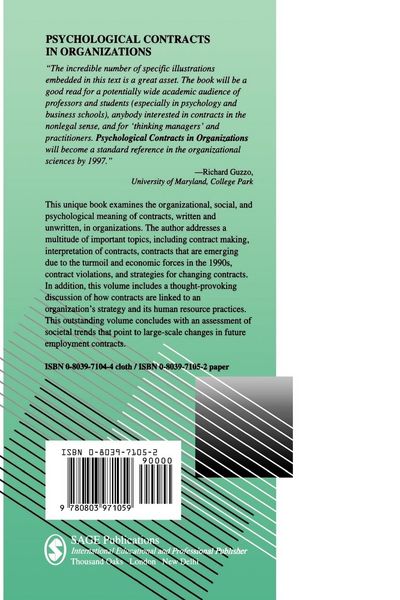 Produktbild: Psychological Contracts in Organizations