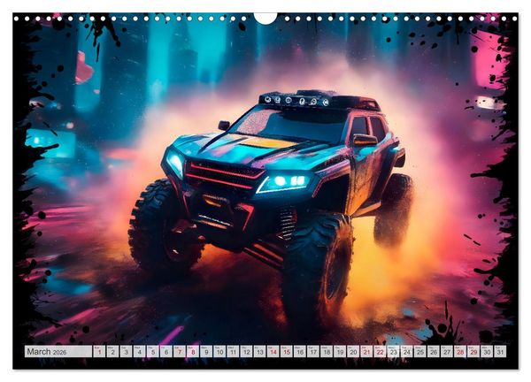 Produktbild: OFF-ROAD CARS Amazing AI-generated vehicles (Wall Calendar 2026 DIN A3 landscape), CALVENDO 12 Month Wall Calendar