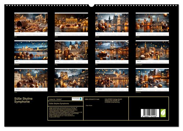 Produktbild: S&uuml;&szlig;e Skyline Symphonie (hochwertiger Premium Wandkalender 2026 DIN A2 quer), Kunstdruck in Hochglanz