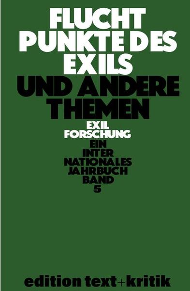 Produktbild: Fluchtpunkte des Exils und andere Themen