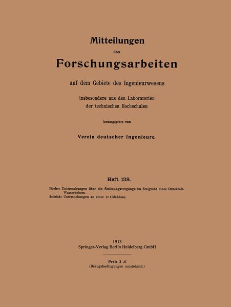 Produktbild: Mitteilungen &uuml;ber Forschungsarbeiten auf dem Gebiete des Ingenieurwesens