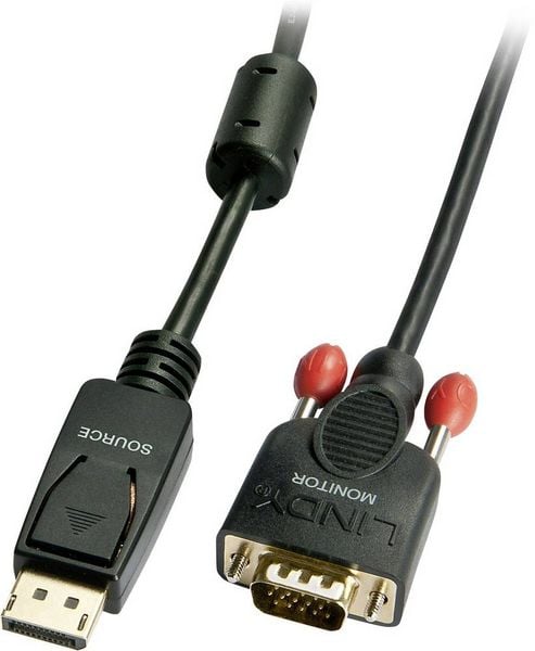 Produktbild: LINDY DisplayPort / VGA Adapterkabel DisplayPort Stecker, VGA 15pol. Stecker 2.00 m Schwarz 41942 DisplayPort-Kabel