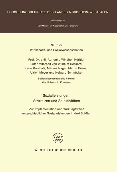 Produktbild: Sozialleistungen: Strukturen und Selektivit&auml;ten