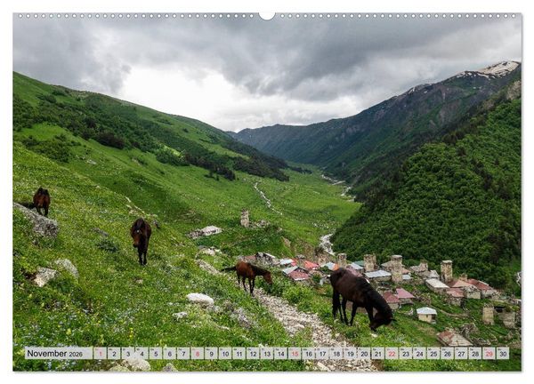 Produktbild: Swanetien - Georgiens Bergwelt im Gro&szlig;en Kaukasus (Wandkalender 2026 DIN A2 quer), CALVENDO Monatskalender