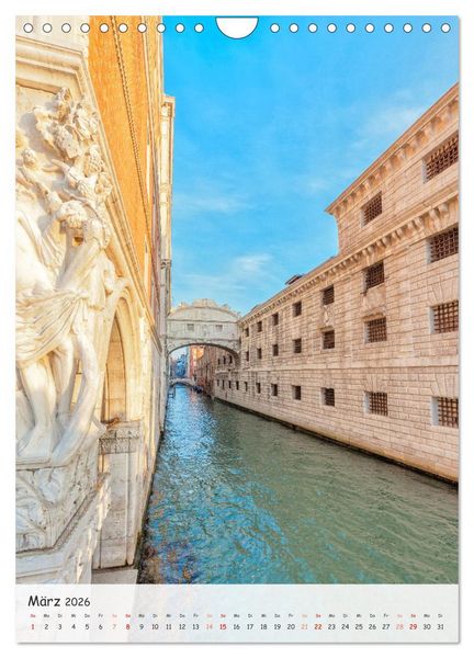 Produktbild: Venedig und Burano, Stadt am Wasser und Insel der bunten H&auml;user (Wandkalender 2026 DIN A4 hoch), CALVENDO Monatskalender