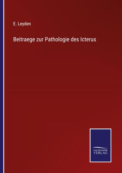 Produktbild: Beitraege zur Pathologie des Icterus