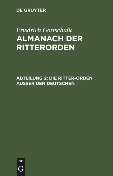 Produktbild: Die Ritter-Orden ausser den deutschen