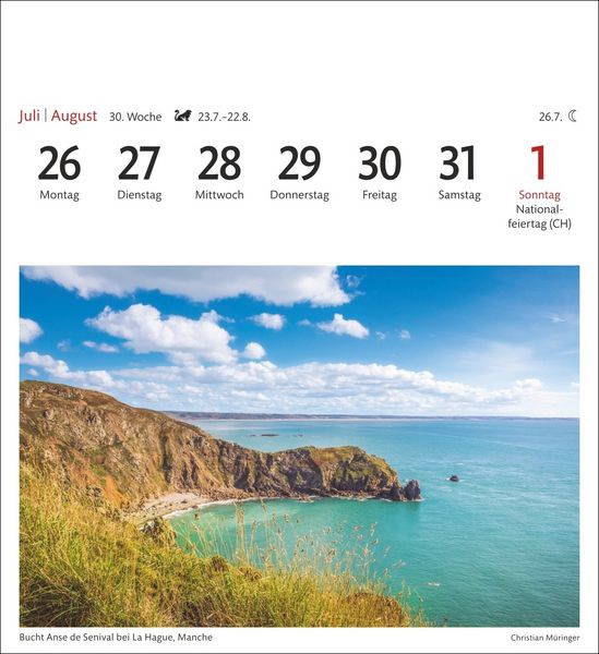 Produktbild: Bretagne & Normandie Sehnsuchtskalender 2027 - Wochenkalender mit 53 Postkarten
