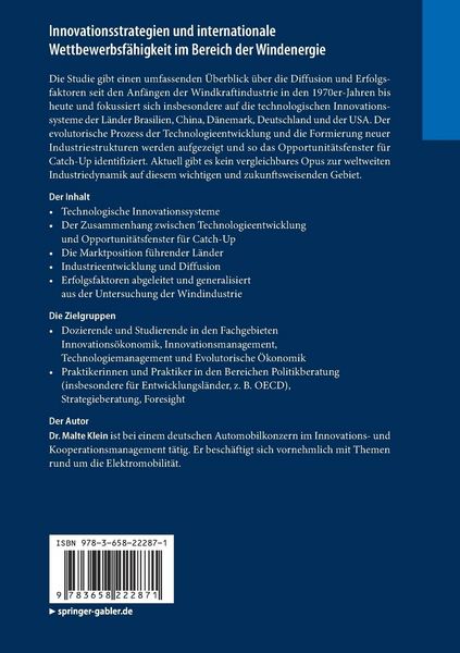 Produktbild: Innovationsstrategien und internationale Wettbewerbsf&auml;higkeit im Bereich der Windenergie
