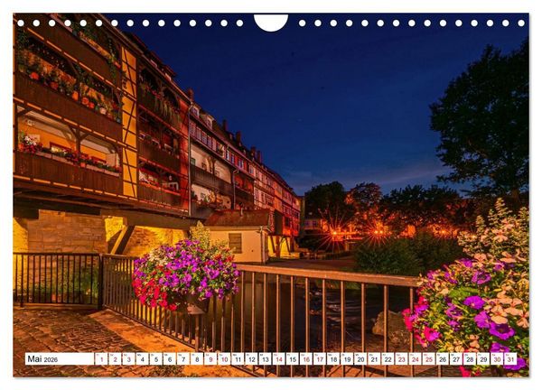 Produktbild: Rund um die Kr&auml;merbr&uuml;cke - Ein St&uuml;ck Mittelalter in Erfurt (Wandkalender 2026 DIN A4 quer), CALVENDO Monatskalender