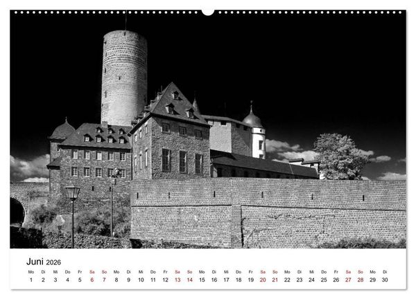 Produktbild: Burgen in schwarzwei&szlig; - Wie aus alten Zeiten (Wandkalender 2026 DIN A2 quer), CALVENDO Monatskalender