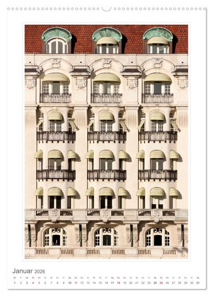 Produktbild: Architektur. eindrucksvolle Fassaden (Wandkalender 2026 DIN A2 hoch), CALVENDO Monatskalender