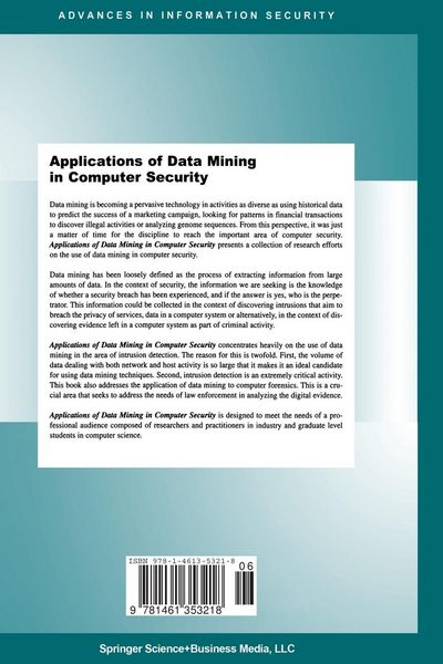 Produktbild: Applications of Data Mining in Computer Security