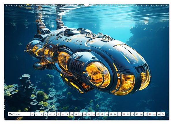 Produktbild: Futuristische U-Boote (Wandkalender 2026 DIN A2 quer), CALVENDO Monatskalender