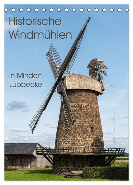 Produktbild: Historische Windm&uuml;hlen in Minden-L&uuml;bbecke (Tischkalender 2026 DIN A5 hoch), CALVENDO Monatskalender