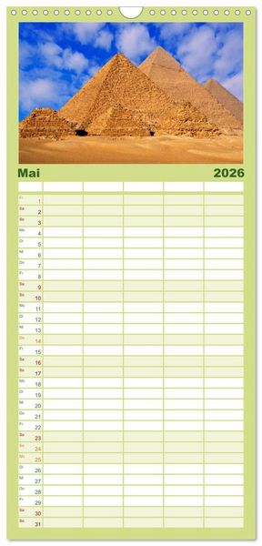 Produktbild: Familienplaner 2026 - &Auml;gypten mit 5 Spalten (Wandkalender, 21 x 45 cm) CALVENDO