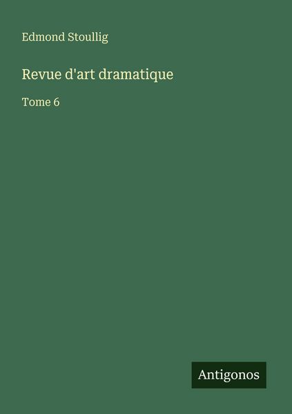 Produktbild: Revue d'art dramatique