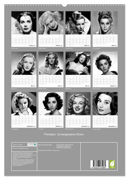 Produktbild: Filmstars. Unvergessene Diven (hochwertiger Premium Wandkalender 2026 DIN A2 hoch), Kunstdruck in Hochglanz