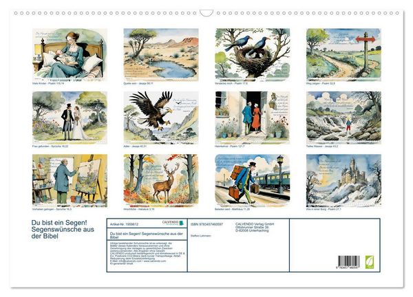Produktbild: Du bist ein Segen! Segensw&uuml;nsche aus der Bibel (Wandkalender 2026 DIN A2 quer), CALVENDO Monatskalender