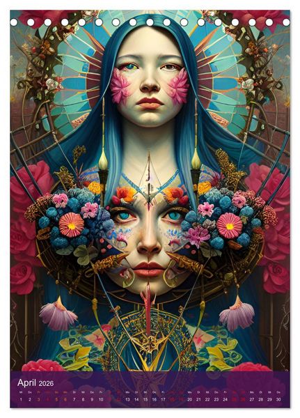 Produktbild: Fotokunst mit KI - Surrealismus (Tischkalender 2026 DIN A5 hoch), CALVENDO Monatskalender