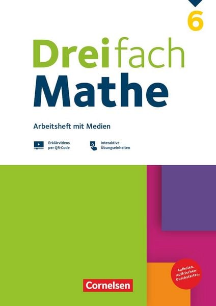 Produktbild: Dreifach Mathe 6. Schuljahr - Zu allen Ausgaben - Arbeitsheft mit Medien und L&ouml;sungen