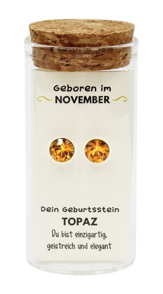 Produktbild: "November" Geburtsstein Ohrstecker im Gl&auml;schen