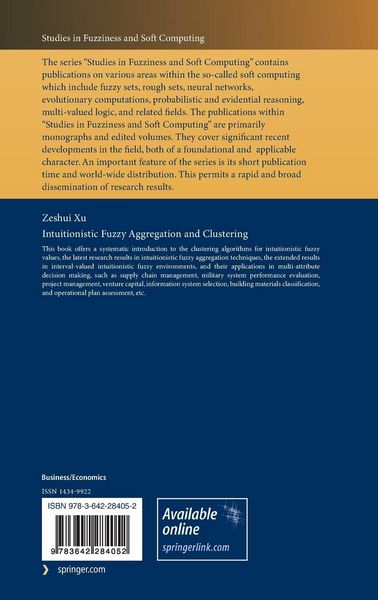 Produktbild: Intuitionistic Fuzzy Aggregation and Clustering