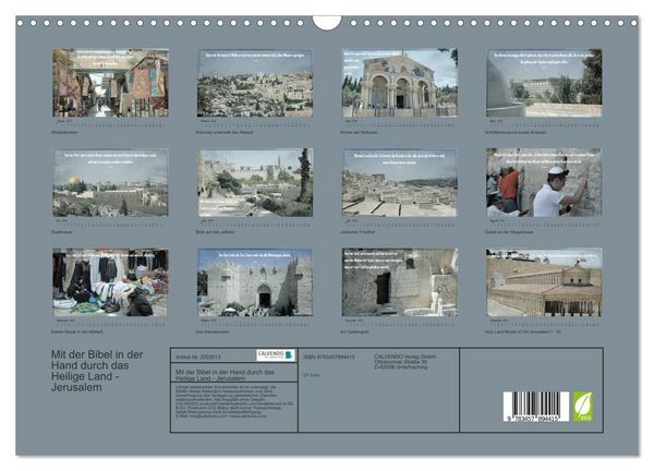 Produktbild: Mit der Bibel in der Hand durch das Heilige Land - Jerusalem (Wandkalender 2026 DIN A3 quer), CALVENDO Monatskalender