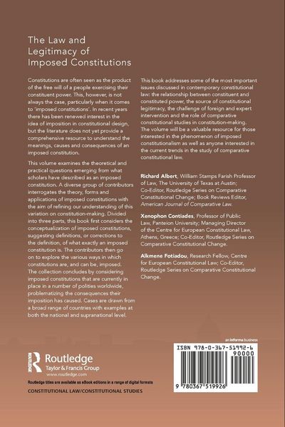 Produktbild: The Law and Legitimacy of Imposed Constitutions