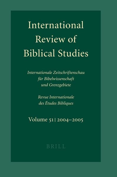 Produktbild: International Review of Biblical Studies, Volume 51 (2004-2005)