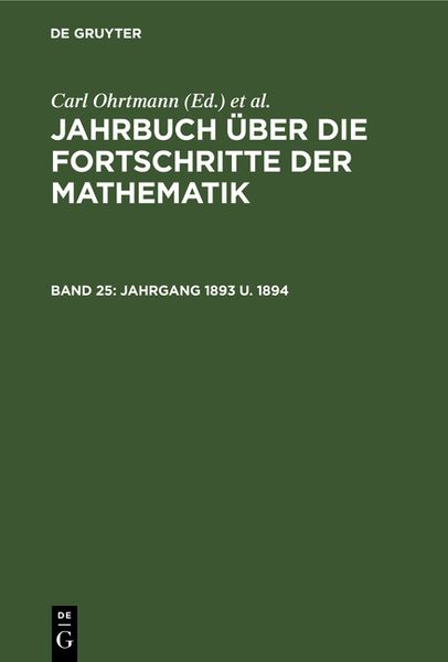 Produktbild: Jahrgang 1893 u. 1894