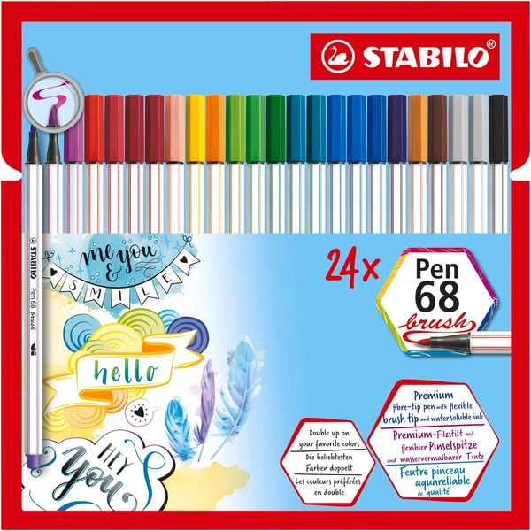 STABILO Filzstifte Pen 68 brush 24er Set