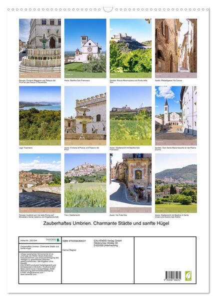 Produktbild: Zauberhaftes Umbrien. Charmante St&auml;dte und sanfte H&uuml;gel (Wandkalender 2027 DIN A2 hoch), CALVENDO Monatskalender