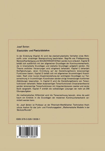 Produktbild: Elastizit&auml;ts- und Plastizit&auml;tslehre