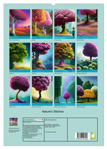 Produktbild: Nature's Stitches (High Quality Premium Wall Calendar 2026 DIN A2 portrait),CALVENDO 12 Month Wall Calendar