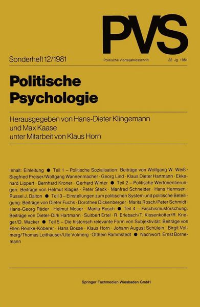 Produktbild: Politische Psychologie