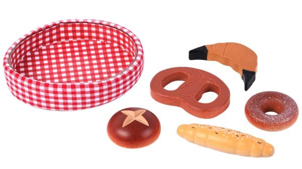 Backwaren im Baumwollkorb